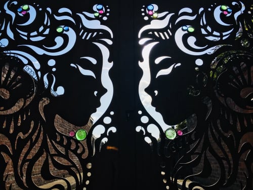 Gate Design for Grow Speke | Public Sculptures by Charlie Illustrates / Charlotte Weatherstone. Item made of metal