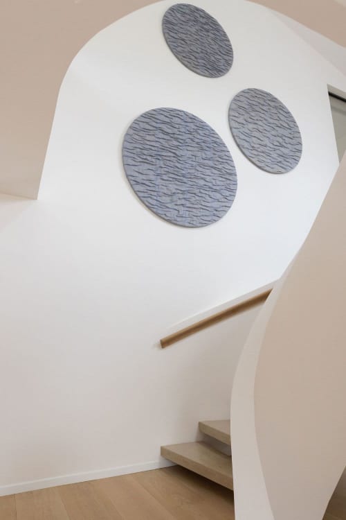 Ebb and Flow | Wall Sculpture in Wall Hangings by Saskia Saunders. Item composed of linen and fiber in contemporary or japandi style