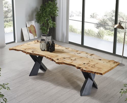 Mappa Burl Dining Table - Light Wood Kitchen Table | Tables by Tinella Wood. Item made of wood & synthetic compatible with contemporary and country & farmhouse style