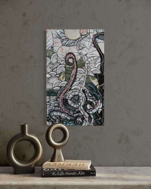 Tendrils Mosaic | Wall Sculpture in Wall Hangings by Gila Mosaics Studio. Item made of ceramic works with boho & contemporary style