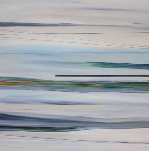 Streams, Oil, Wires and Sand on Canvas | Paintings by Michele Krauss