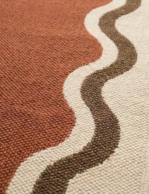Handwoven Woolen Runner Rug | Rugs by Evergreen Carpets. Item composed of wool in boho or minimalism style