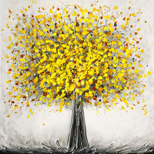 Sun Tree Original painting on canvas | Oil And Acrylic Painting in Paintings by DaggArt. Item made of canvas with synthetic
