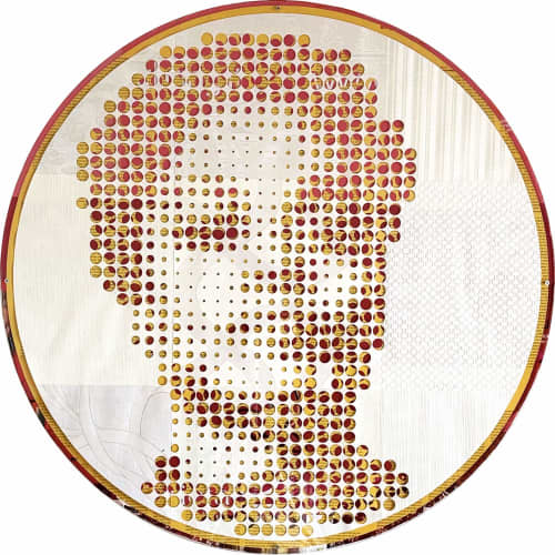 Dots Portrait #4 - Limited Edition 2/3 | Collage in Paintings by Paola Bazz. Item made of paper works with contemporary & eclectic & maximalism style