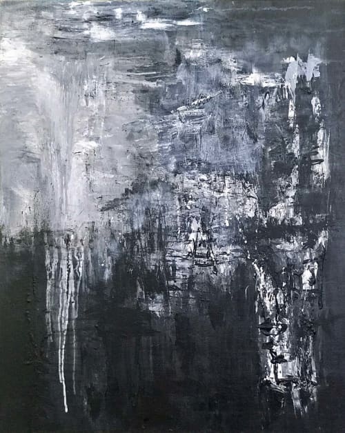 Feels Like Rain Acrylic Contemporary Abstract | Oil And Acrylic Painting in Paintings by Strokes by Red - Red (Linda Harrison). Item composed of canvas