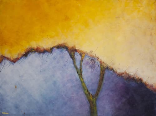 Palo Verde Maybe | Oil And Acrylic Painting in Paintings by Pamela K Beer Contemporary Fine Art. Item composed of birch wood & synthetic