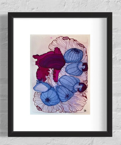 Crone - Original Ink Painting | Drawing in Paintings by Kelly Watson. Item made of paper works with contemporary style