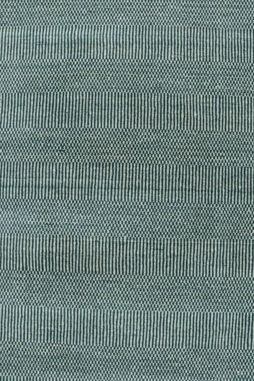 Rug & Kilim’s Modern Rug in Blue and Cream, with Stripes | Area Rug in Rugs by Rug and Kilim