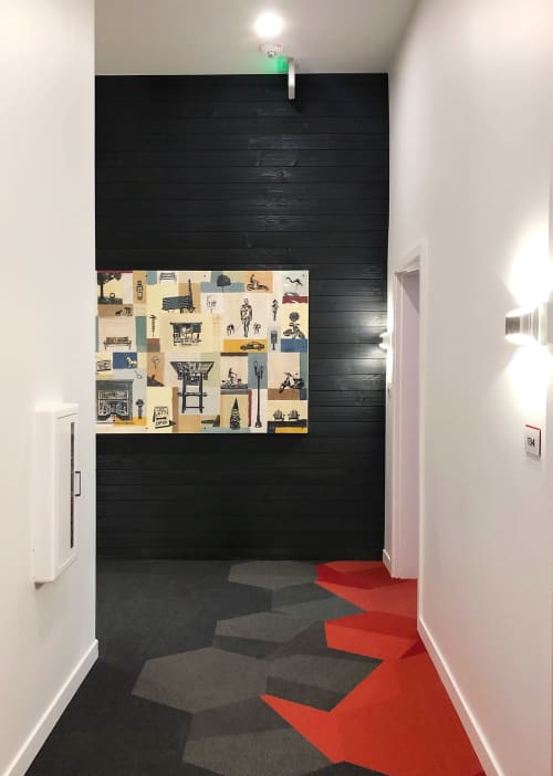 Photo & Paper Collage for Apartment Complex | Mixed Media by Beth Kerschen | Modera Buckman in Portland. Item composed of paper
