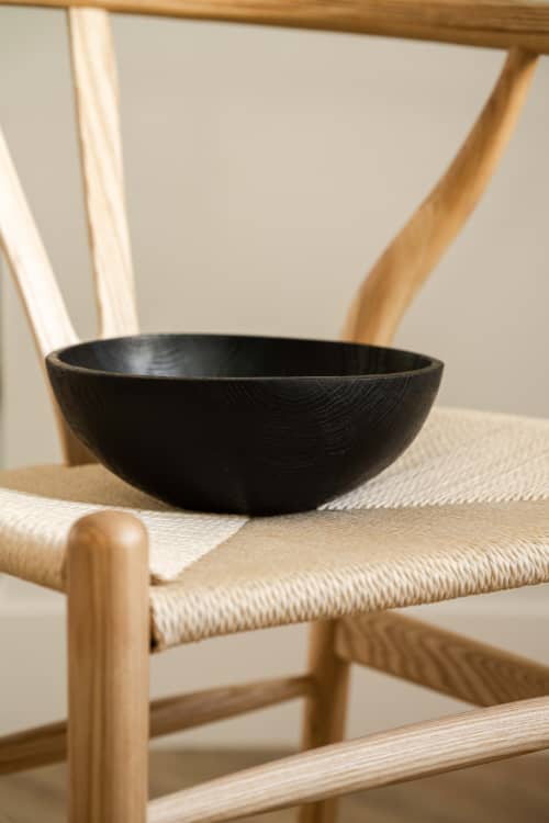 Hand-carved Large Charred Wood Bowl | Dinnerware by Creating Comfort Lab. Item made of wood