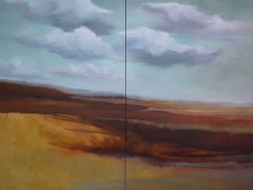 2021 Dry | Oil And Acrylic Painting in Paintings by Caroline Adams. Item composed of canvas and synthetic