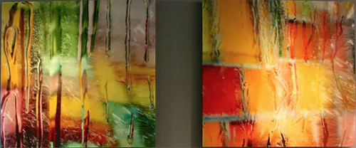 NYC 14 & NYC 12 | Oil And Acrylic Painting in Paintings by Carol Inez Charney | Good + Sears Orthodontics in San Francisco. Item made of canvas
