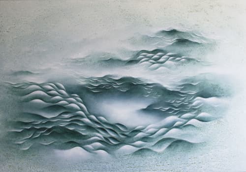 Light as water | Oil And Acrylic Painting in Paintings by Francesca Borgo. Item composed of paper and synthetic in minimalism or contemporary style