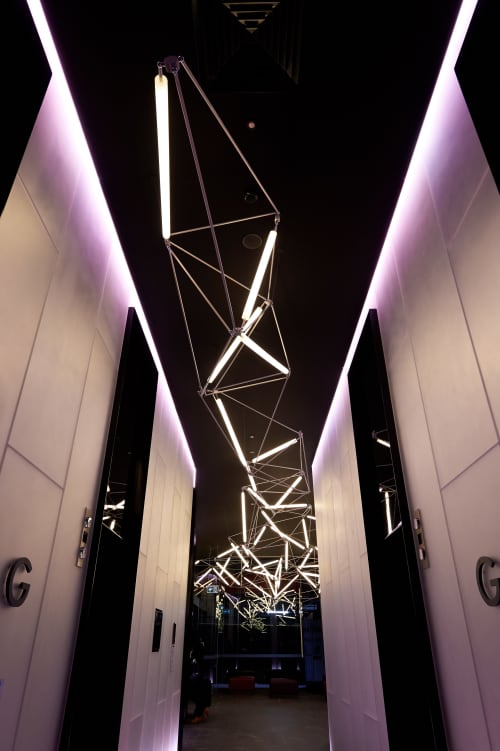 Geode | Chandeliers by JAN FLOOK | Melbourne School Of Classical Dance in Fitzroy. Item composed of metal
