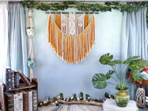 Small Macrame Wall Hanging | Wall Hangings by Desert Indulgence. Item composed of cotton compatible with boho style