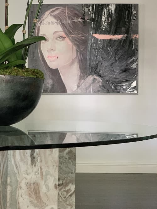 ODILLE | Oil And Acrylic Painting in Paintings by Roldan Lauzan Studio. Item made of canvas with synthetic