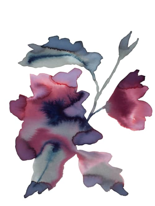 Floral No. 27 : Original Watercolor Painting | Paintings by Elizabeth Becker. Item composed of paper compatible with boho and minimalism style