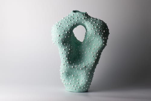 sun-drenched coastlines | sculptural vessel | Vase in Vases & Vessels by Ashley Perez. Item composed of ceramic compatible with contemporary and eclectic & maximalism style