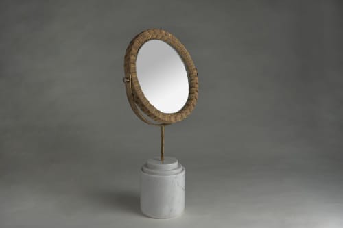 Round mirror | Decorative Objects by PATAPiAN. Item composed of bamboo and copper