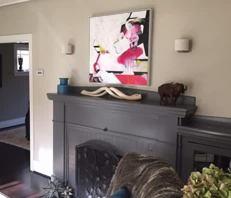 White Grafitti | Oil And Acrylic Painting in Paintings by Natalie Reynolds Contemporary Art. Item composed of canvas and synthetic