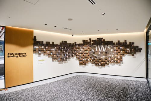 MusicCloth® AWS Logo customization | Mixed Media by rehyphen | Amazon Web Services Singapore Pte Ltd (SIN18) Office in Singapore. Item in minimalism or contemporary style