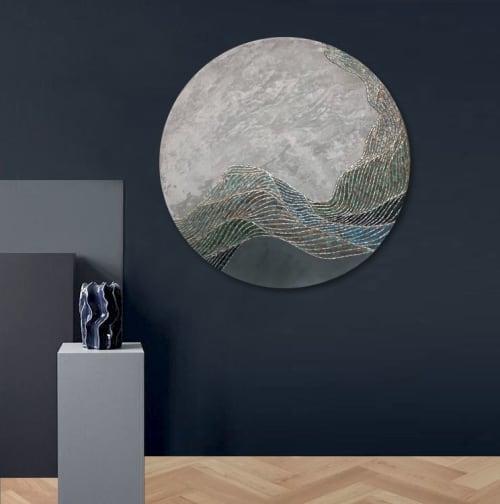 Big Wave | Sculptures by Julia Gorbunova. Item made of glass works with minimalism & contemporary style