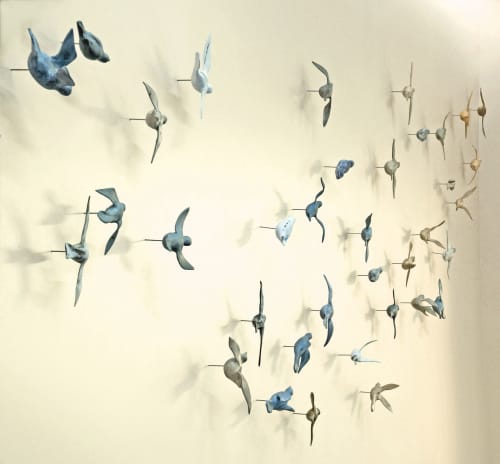 Murmurations | Wall Sculpture in Wall Hangings by Susan Hostetler Studio | Inova Fairfax Hospital in Falls Church. Item made of ceramic