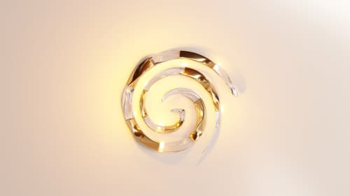 Ammonite Sconce by Gaea Craft | Sconces by Gaea Craft. Item made of bronze with glass works with modern style