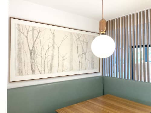 forest, chalk paint on kozo paper | Drawings by Tania Love. Item composed of paper and synthetic