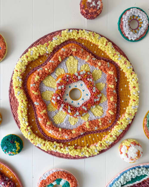 Custom Round Woven Wall Hanging Artwork by Emily Nicolaides Wescover