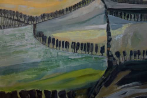 Beyond Frontiers | Oil And Acrylic Painting in Paintings by Cécile Ganne. Item made of synthetic