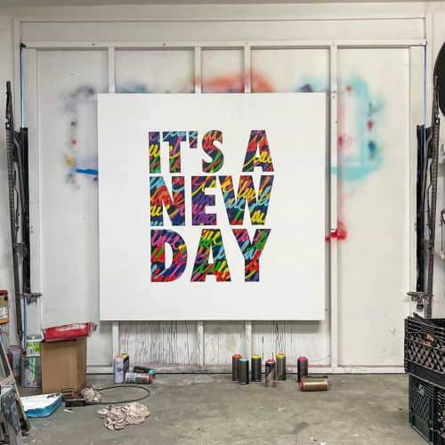 “It’s A New Day!” | Oil And Acrylic Painting in Paintings by Ruben Rojas. Item made of synthetic