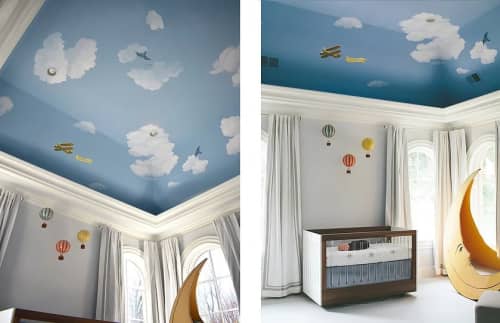 Cloud + Sky Mural | Murals by Nicolette Atelier. Item composed of synthetic