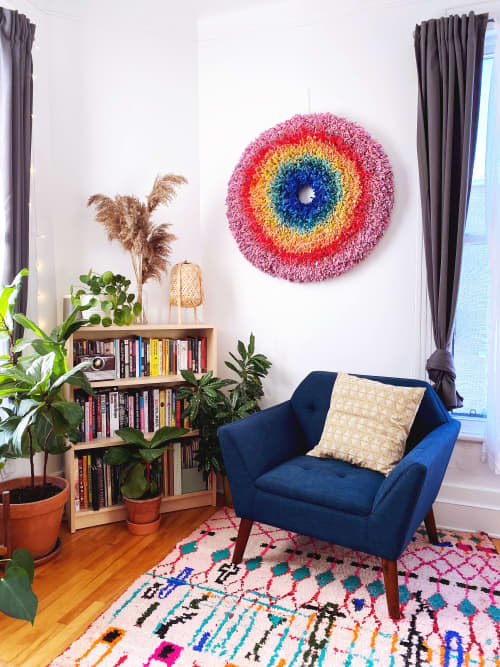 Circular weaving | Tapestry in Wall Hangings by Nova Mercury Design. Item composed of metal and fiber