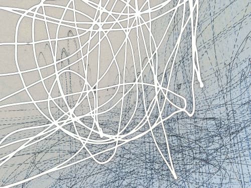 String Play | Blue Complexity 4306 | Prints in Paintings by Petra Trimmel. Item made of canvas with metal