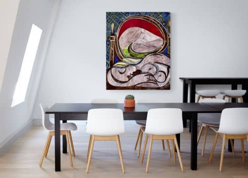 A RHYTHM OF UNDULATIONS - HANDMADE GLASS MOSAIC ARTWORK | Art & Wall Decor by artisticmosaicdesigns. Item composed of glass in art deco style