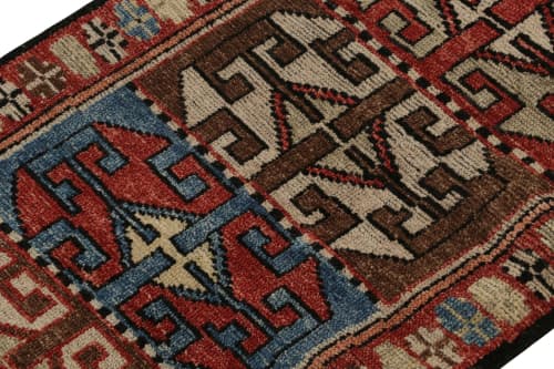 Rug & Kilim’s Tribal rug in Red, Brown and Blue geometric | Area Rug in Rugs by Rug and Kilim