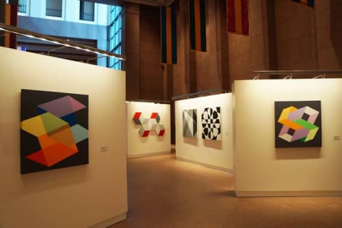 Bank of America Center Houston, Solo Exhibition | Oil And Acrylic Painting in Paintings by Abedin Fine Art | Bank of America (with Drive-thru services) in Houston. Item composed of synthetic