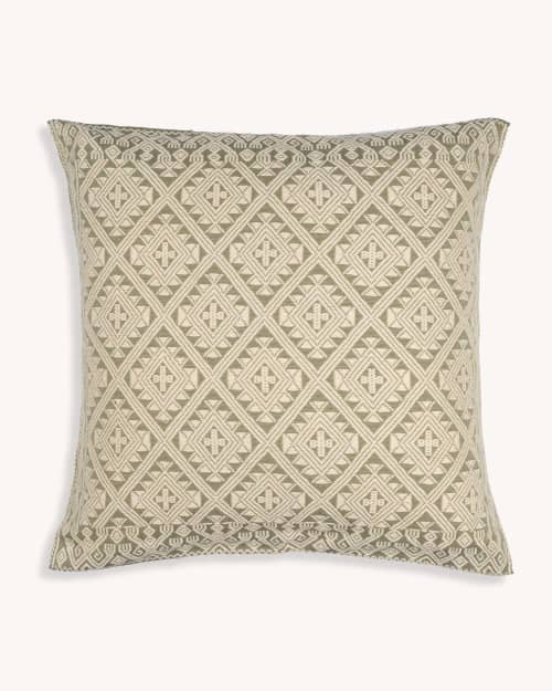 Zuma Handwoven Cushion Cover (GREEN) | Sham in Linens & Bedding by Routes Interiors. Item made of cotton compatible with boho and eclectic & maximalism style