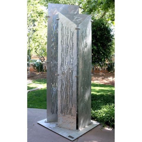 "Lucent Waters" | Sculptures by Brian Schader | Renee Taylor Gallery in Sedona. Item made of steel with glass