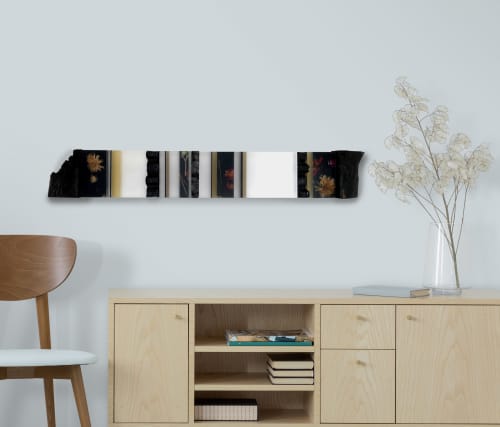 Carbon Footprint #1 Barcode | Wall Sculpture in Wall Hangings by Marcia Stuermer. Item composed of wood & synthetic compatible with boho and minimalism style