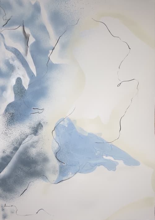 Solace | Oil And Acrylic Painting in Paintings by Joanna Cutri. Item composed of paper and synthetic in contemporary or modern style