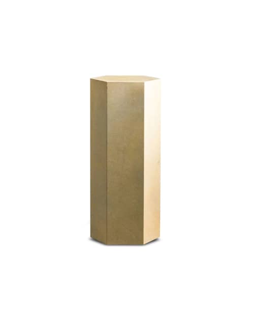 Goatskin Modern Side Table by Costantini, Pergamino | Tables by Costantini Design. Item made of wood with leather