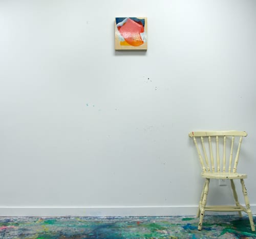 Out of the Blue 10 | Oil And Acrylic Painting in Paintings by Claire Desjardins. Item made of wood