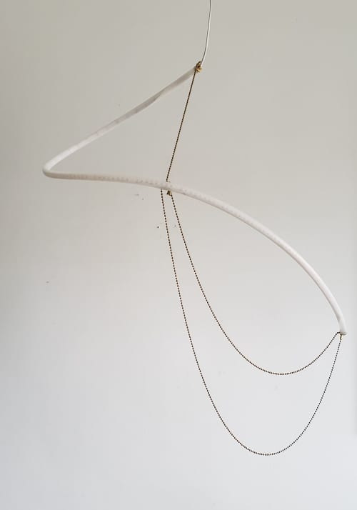 Static Light, vertical | Pendants by Tonya Hart. Item composed of brass
