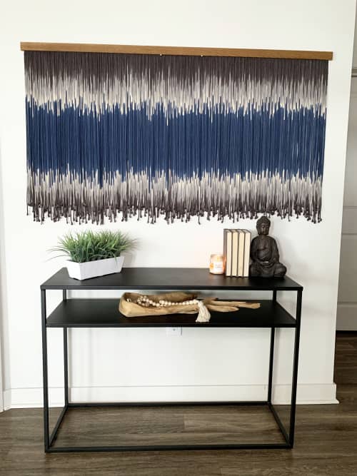 STORMY I Macrame Wall Hanging / Fiber Art | Tapestry in Wall Hangings by Jay Durán @ J. Durán Art + Home | Dallas in Dallas. Item made of oak wood & cotton