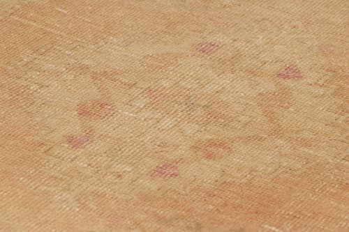 Vintage Oushak Rug in Beige-Brown with Geometric Patterns | Area Rug in Rugs by Rug and Kilim