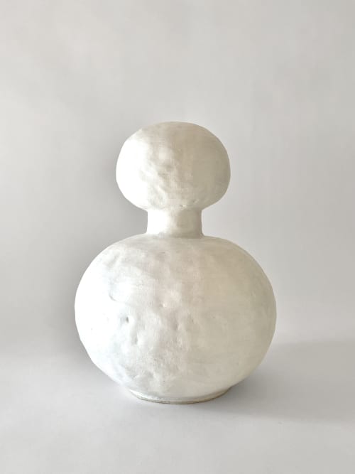 Jules Vase in White | Vases & Vessels by Meg Morrison. Item made of stoneware works with minimalism & mid century modern style