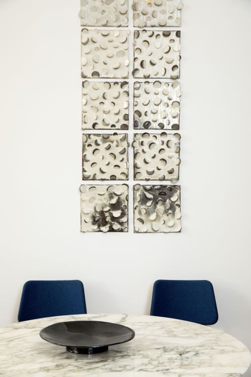 'Dots' Installation | Wall Sculpture in Wall Hangings by Len Carella | John K. Anderson Design in San Francisco. Item composed of cement