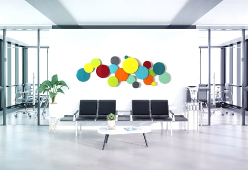 "Jubilance" Glass and Metal Wall Sculpture | Wall Hangings by Karo Studios. Item made of metal & glass